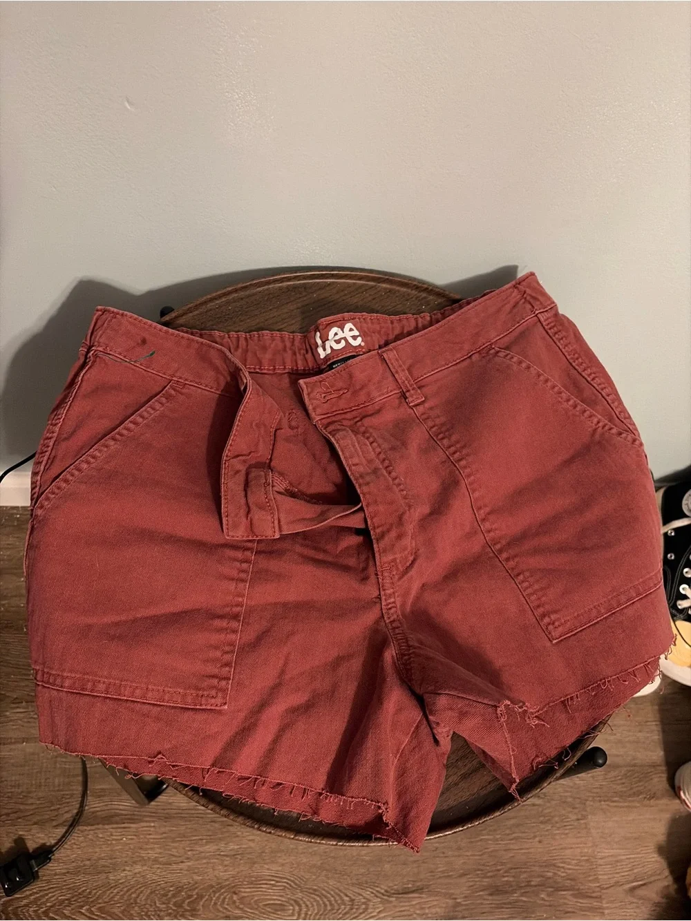 Lee Women's Rust Red Cotton Utility Shorts